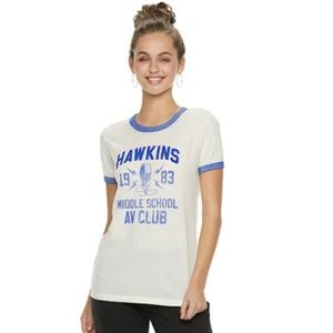 NWT! Stranger Things Graphic Tee Hawkins AV Club